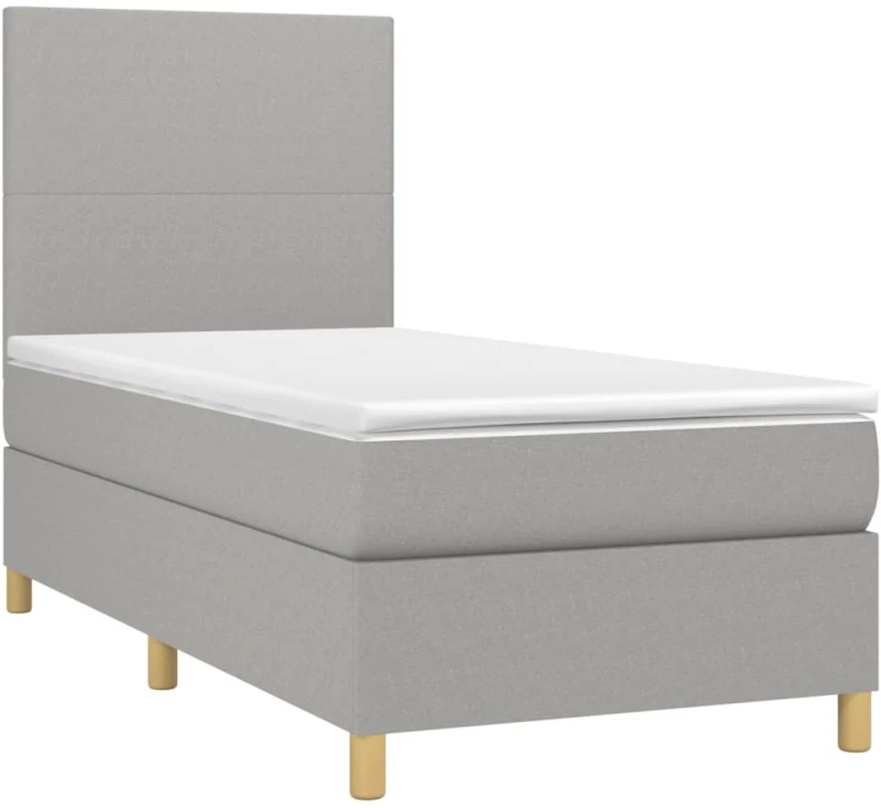 ΚΡΕΒΑΤΙ BOXSPRING ΜΕ ΣΤΡΩΜΑ ΑΝΟΙΧΤΟ ΓΚΡΙ 100X200 ΕΚ. ΥΦΑΣΜΑΤΙΝΟ 3142153