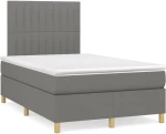 ΚΡΕΒΑΤΙ BOXSPRING ΜΕ ΣΤΡΩΜΑ ΣΚΟΥΡΟ ΓΚΡΙ 120X200 ΕΚ. ΥΦΑΣΜΑΤΙΝΟ 3142482