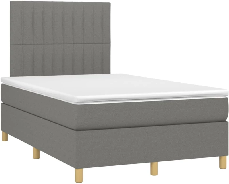 ΚΡΕΒΑΤΙ BOXSPRING ΜΕ ΣΤΡΩΜΑ ΣΚΟΥΡΟ ΓΚΡΙ 120X200 ΕΚ. ΥΦΑΣΜΑΤΙΝΟ 3142482