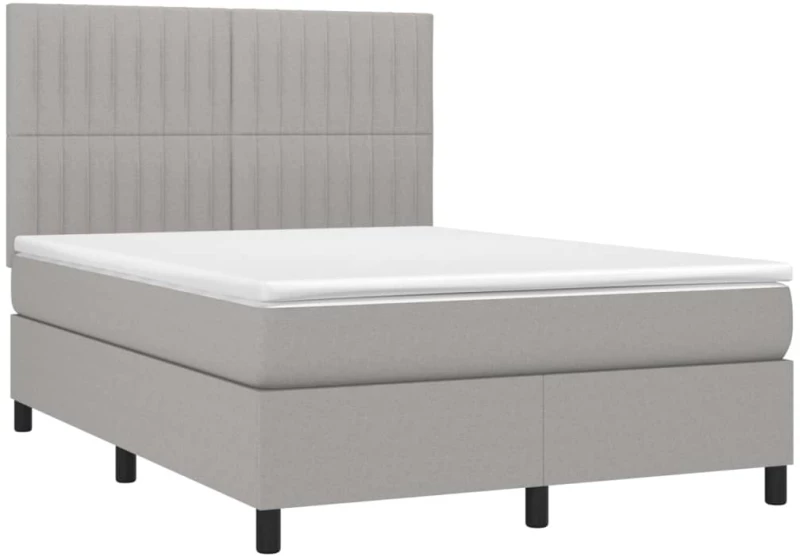 ΚΡΕΒΑΤΙ BOXSPRING ΜΕ ΣΤΡΩΜΑ & LED ΑΝ.ΓΚΡΙ 140X190ΕΚ. ΥΦΑΣΜΑΤΙΝΟ 3135029