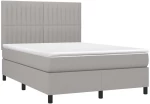 ΚΡΕΒΑΤΙ BOXSPRING ΜΕ ΣΤΡΩΜΑ & LED ΑΝ.ΓΚΡΙ 140X190ΕΚ. ΥΦΑΣΜΑΤΙΝΟ 3135029