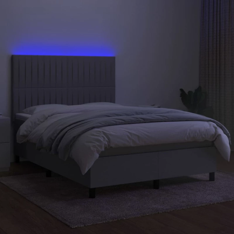 ΚΡΕΒΑΤΙ BOXSPRING ΜΕ ΣΤΡΩΜΑ & LED ΑΝ.ΓΚΡΙ 140X190ΕΚ. ΥΦΑΣΜΑΤΙΝΟ 3135029