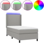 ΚΡΕΒΑΤΙ BOXSPRING ΜΕ ΣΤΡΩΜΑ & LED ΑΝ.ΓΚΡΙ 100X200ΕΚ. ΥΦΑΣΜΑΤΙΝΟ 3138133