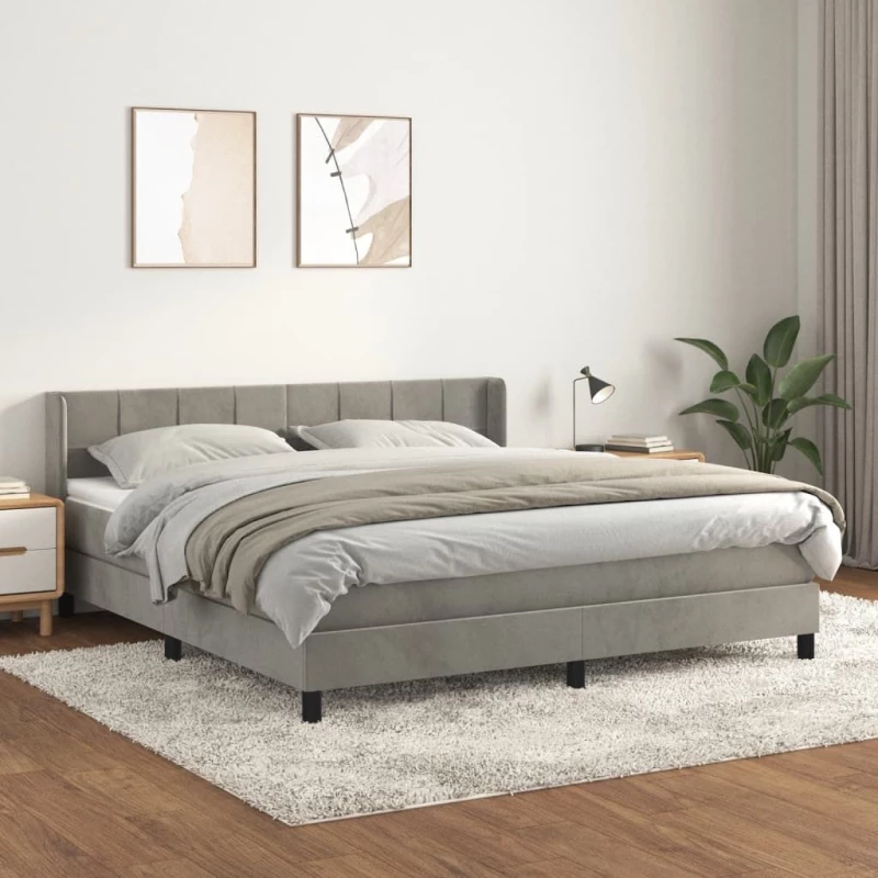 ΚΡΕΒΑΤΙ BOXSPRING ΜΕ ΣΤΡΩΜΑ ΑΝΟΙΧΤΟ ΓΚΡΙ 180X200 ΕΚ. ΒΕΛΟΥΔΙΝΟ 3130973