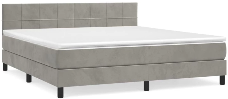 ΚΡΕΒΑΤΙ BOXSPRING ΜΕ ΣΤΡΩΜΑ ΑΝΟΙΧΤΟ ΓΚΡΙ 180X200 ΕΚ. ΒΕΛΟΥΔΙΝΟ 3130973