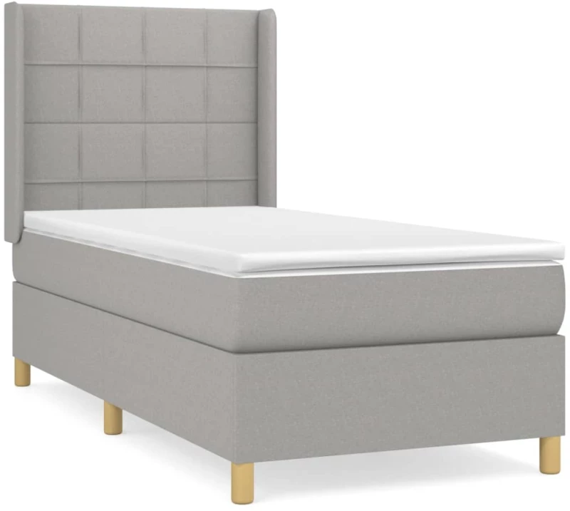 ΚΡΕΒΑΤΙ BOXSPRING ΜΕ ΣΤΡΩΜΑ ΑΝΟΙΧΤΟ ΓΚΡΙ 80X200 ΕΚ. ΥΦΑΣΜΑΤΙΝΟ 3131945