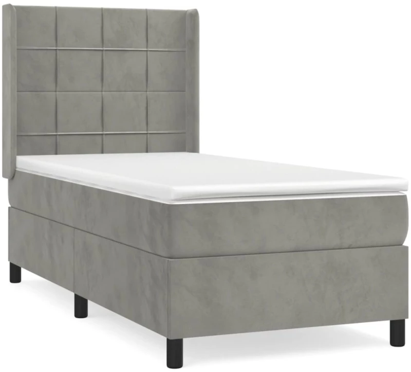 ΚΡΕΒΑΤΙ BOXSPRING ΜΕ ΣΤΡΩΜΑ ΑΝΟΙΧΤΟ ΓΚΡΙ 80X200 ΕΚ. ΒΕΛΟΥΔΙΝΟ 3132645
