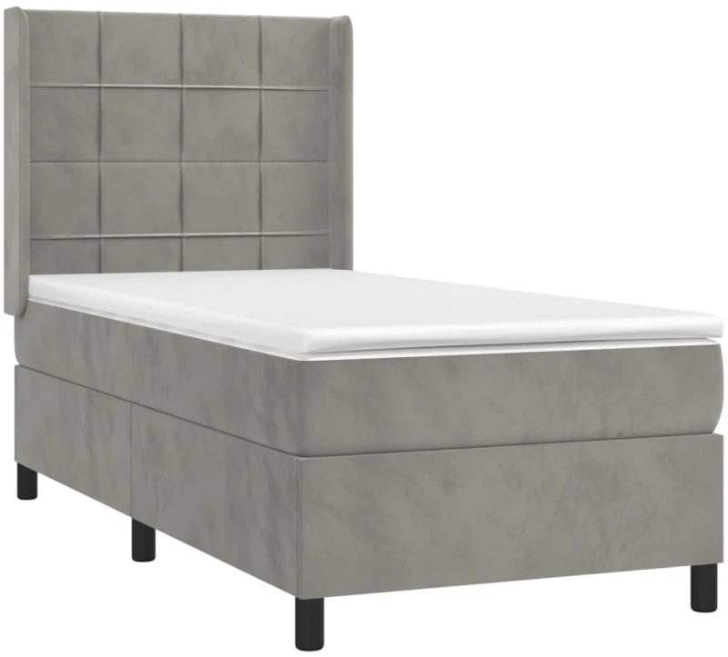 ΚΡΕΒΑΤΙ BOXSPRING ΜΕ ΣΤΡΩΜΑ ΑΝΟΙΧΤΟ ΓΚΡΙ 80X200 ΕΚ. ΒΕΛΟΥΔΙΝΟ 3132645