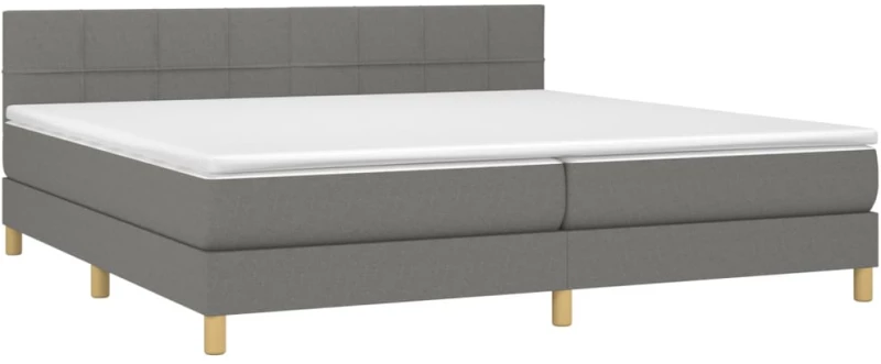 ΚΡΕΒΑΤΙ BOXSPRING ΜΕ ΣΤΡΩΜΑ & LED ΣΚ.ΓΚΡΙ 200X200ΕΚ. ΥΦΑΣΜΑΤΙΝΟ 3133742