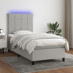 ΚΡΕΒΑΤΙ BOXSPRING ΜΕ ΣΤΡΩΜΑ & LED ΑΝ.ΓΚΡΙ 80X200 ΕΚ. ΥΦΑΣΜΑΤΙΝΟ 3134829