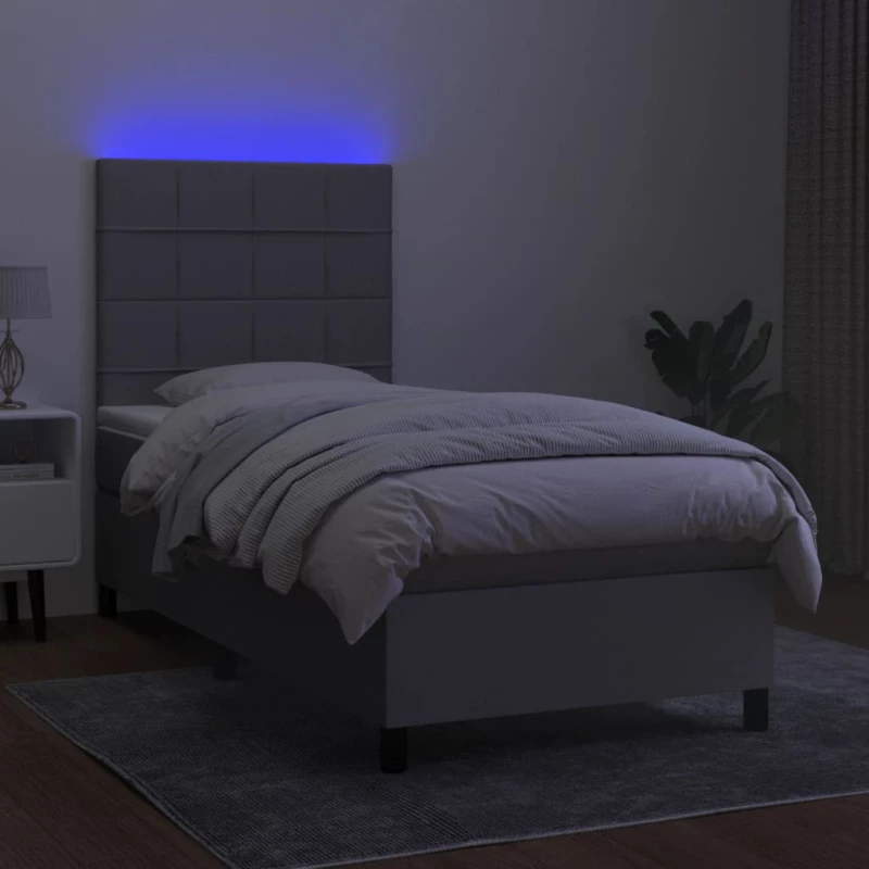 ΚΡΕΒΑΤΙ BOXSPRING ΜΕ ΣΤΡΩΜΑ & LED ΑΝ.ΓΚΡΙ 80X200 ΕΚ. ΥΦΑΣΜΑΤΙΝΟ 3134829