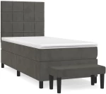 ΚΡΕΒΑΤΙ BOXSPRING ΜΕ ΣΤΡΩΜΑ ΣΚΟΥΡΟ ΓΚΡΙ 90X190 ΕΚ. ΒΕΛΟΥΔΙΝΟ 3137816