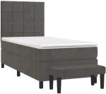 ΚΡΕΒΑΤΙ BOXSPRING ΜΕ ΣΤΡΩΜΑ ΣΚΟΥΡΟ ΓΚΡΙ 90X190 ΕΚ. ΒΕΛΟΥΔΙΝΟ 3137816