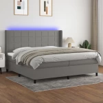 ΚΡΕΒΑΤΙ BOXSPRING ΜΕ ΣΤΡΩΜΑ & LED ΣΚ.ΓΚΡΙ 200X200ΕΚ. ΥΦΑΣΜΑΤΙΝΟ 3138342