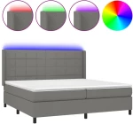 ΚΡΕΒΑΤΙ BOXSPRING ΜΕ ΣΤΡΩΜΑ & LED ΣΚ.ΓΚΡΙ 200X200ΕΚ. ΥΦΑΣΜΑΤΙΝΟ 3138342