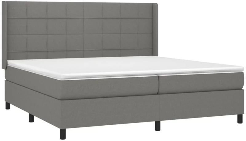 ΚΡΕΒΑΤΙ BOXSPRING ΜΕ ΣΤΡΩΜΑ & LED ΣΚ.ΓΚΡΙ 200X200ΕΚ. ΥΦΑΣΜΑΤΙΝΟ 3138342