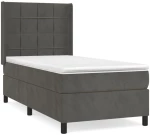 ΚΡΕΒΑΤΙ BOXSPRING ΜΕ ΣΤΡΩΜΑ ΣΚΟΥΡΟ ΓΚΡΙ 100X200 ΕΚ. ΒΕΛΟΥΔΙΝΟ 3132664