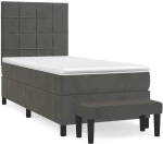 ΚΡΕΒΑΤΙ BOXSPRING ΜΕ ΣΤΡΩΜΑ ΣΚΟΥΡΟ ΓΚΡΙ 100X200 ΕΚ. ΒΕΛΟΥΔΙΝΟ 3137828