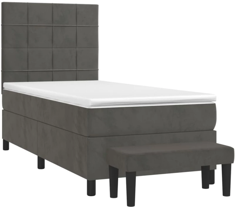 ΚΡΕΒΑΤΙ BOXSPRING ΜΕ ΣΤΡΩΜΑ ΣΚΟΥΡΟ ΓΚΡΙ 100X200 ΕΚ. ΒΕΛΟΥΔΙΝΟ 3137828