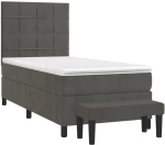 ΚΡΕΒΑΤΙ BOXSPRING ΜΕ ΣΤΡΩΜΑ ΣΚΟΥΡΟ ΓΚΡΙ 100X200 ΕΚ. ΒΕΛΟΥΔΙΝΟ 3137828