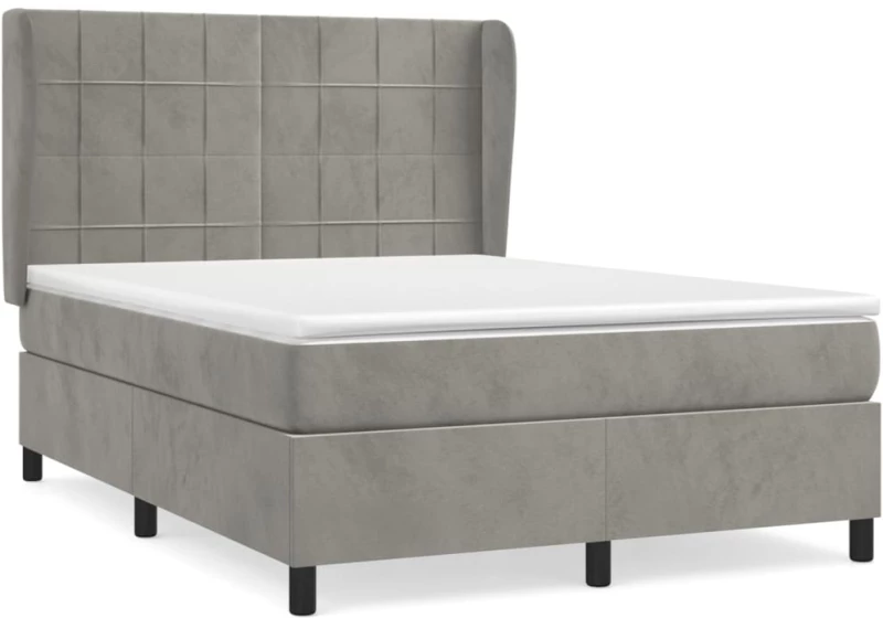 ΚΡΕΒΑΤΙ BOXSPRING ΜΕ ΣΤΡΩΜΑ ΑΝΟΙΧΤΟ ΓΚΡΙ 140X200 ΕΚ. ΒΕΛΟΥΔΙΝΟ 3129213