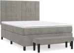 ΚΡΕΒΑΤΙ BOXSPRING ΜΕ ΣΤΡΩΜΑ ΑΝΟΙΧΤΟ ΓΚΡΙ 140X190 ΕΚ. ΒΕΛΟΥΔΙΝΟ 3137839
