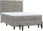 ΚΡΕΒΑΤΙ BOXSPRING ΜΕ ΣΤΡΩΜΑ ΑΝΟΙΧΤΟ ΓΚΡΙ 140X190 ΕΚ. ΒΕΛΟΥΔΙΝΟ 3137839