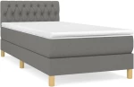 ΚΡΕΒΑΤΙ BOXSPRING ΜΕ ΣΤΡΩΜΑ ΣΚΟΥΡΟ ΓΚΡΙ 90X190 ΕΚ. ΥΦΑΣΜΑΤΙΝΟ 3140818