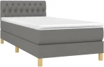 ΚΡΕΒΑΤΙ BOXSPRING ΜΕ ΣΤΡΩΜΑ ΣΚΟΥΡΟ ΓΚΡΙ 90X190 ΕΚ. ΥΦΑΣΜΑΤΙΝΟ 3140818