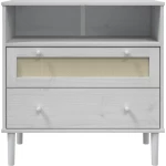 ΝΤΟΥΛΑΠΙ SENJA ΛΕΥΚΟ / ΌΨΗ ΡΑΤΑΝ 80X40X80 ΕΚ. ΜΑΣΙΦ ΞΥΛΟ ΠΕΥΚΟΥ 358020