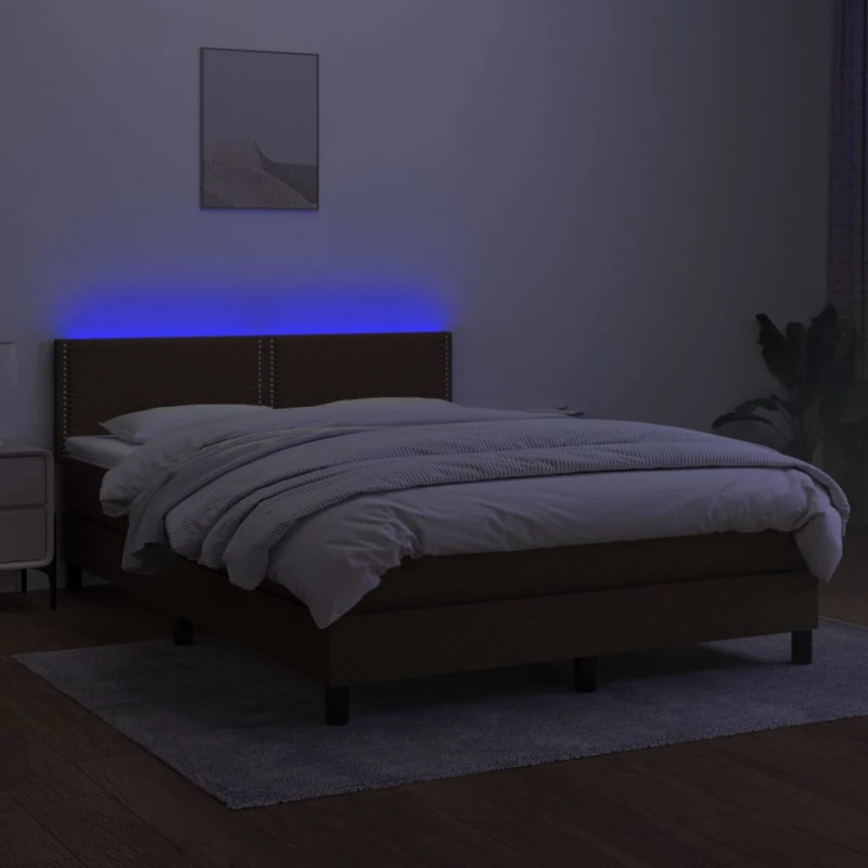 ΚΡΕΒΑΤΙ BOXSPRING ΜΕ ΣΤΡΩΜΑ & LED ΣΚ.ΚΑΦΕ 140X200 ΕΚ ΥΦΑΣΜΑΤΙΝΟ 3133080
