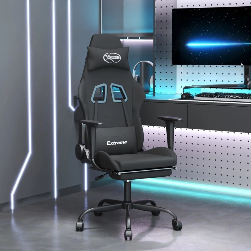 ΚΑΡΕΚΛΑ GAMING ΠΕΡΙΣΤΡΕΦΟΜΕΝΗ ΜΕ ΥΠΟΠΟΔΙΟ ΜΑΥΡΗ ΥΦΑΣΜΑΤΙΝΗ 345483