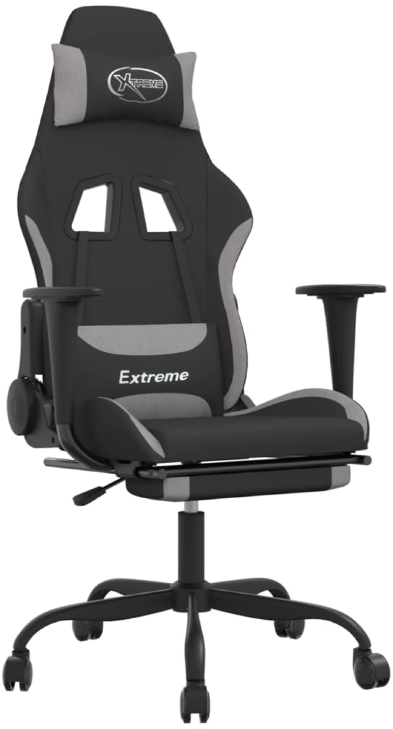 ΚΑΡΕΚΛΑ GAMING ΜΑΥΡΗ/ΑΝΟΙΧΤΟ ΓΚΡΙ ΎΦΑΣΜΑ ΜΕ ΥΠΟΠΟΔΙΟ 3143723