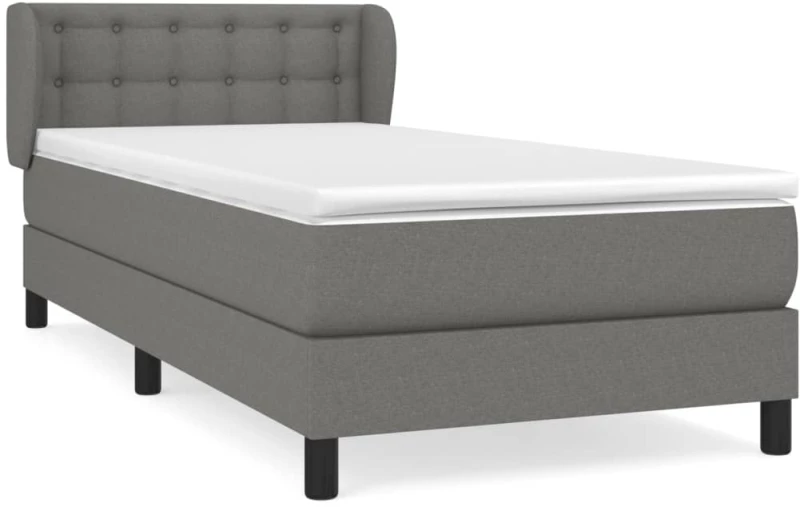 ΚΡΕΒΑΤΙ BOXSPRING ΜΕ ΣΤΡΩΜΑ ΣΚΟΥΡΟ ΓΚΡΙ 80X200 ΕΚ. ΥΦΑΣΜΑΤΙΝΟ 3126518