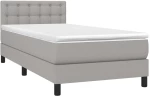 ΚΡΕΒΑΤΙ BOXSPRING ΜΕ ΣΤΡΩΜΑ ΑΝΟΙΧΤΟ ΓΚΡΙ 90X190 ΕΚ. ΥΦΑΣΜΑΤΙΝΟ 3140337