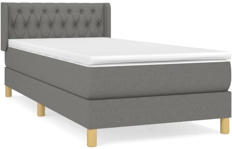 ΚΡΕΒΑΤΙ BOXSPRING ΜΕ ΣΤΡΩΜΑ ΣΚΟΥΡΟ ΓΚΡΙ 90X200 ΕΚ. ΥΦΑΣΜΑΤΙΝΟ 3130482