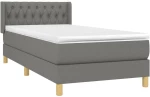 ΚΡΕΒΑΤΙ BOXSPRING ΜΕ ΣΤΡΩΜΑ ΣΚΟΥΡΟ ΓΚΡΙ 90X200 ΕΚ. ΥΦΑΣΜΑΤΙΝΟ 3130482