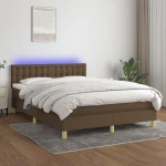 ΚΡΕΒΑΤΙ BOXSPRING ΜΕ ΣΤΡΩΜΑ & LED ΣΚ.ΚΑΦΕ 140X190 ΕΚ ΥΦΑΣΜΑΤΙΝΟ 3134032