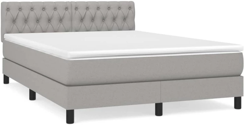 ΚΡΕΒΑΤΙ BOXSPRING ΜΕ ΣΤΡΩΜΑ ΑΝΟΙΧΤΟ ΓΚΡΙ 140X190 ΕΚ. ΥΦΑΣΜΑΤΙΝΟ 3140289