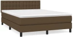ΚΡΕΒΑΤΙ BOXSPRING ΜΕ ΣΤΡΩΜΑ ΣΚΟΥΡΟ ΚΑΦΕ 140X200 ΕΚ ΥΦΑΣΜΑΤΙΝΟ 3140380