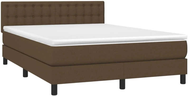 ΚΡΕΒΑΤΙ BOXSPRING ΜΕ ΣΤΡΩΜΑ ΣΚΟΥΡΟ ΚΑΦΕ 140X200 ΕΚ ΥΦΑΣΜΑΤΙΝΟ 3140380