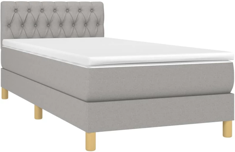 ΚΡΕΒΑΤΙ BOXSPRING ΜΕ ΣΤΡΩΜΑ ΑΝΟΙΧΤΟ ΓΚΡΙ 90X200 ΕΚ. ΥΦΑΣΜΑΤΙΝΟ 3140825