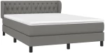 ΚΡΕΒΑΤΙ BOXSPRING ΜΕ ΣΤΡΩΜΑ ΣΚΟΥΡΟ ΓΚΡΙ 140X200 ΕΚ ΥΦΑΣΜΑΤΙΝΟ 3126486
