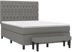 ΚΡΕΒΑΤΙ BOXSPRING ΜΕ ΣΤΡΩΜΑ ΣΚΟΥΡΟ ΓΚΡΙ 140X200 ΕΚ ΥΦΑΣΜΑΤΙΝΟ 3136838