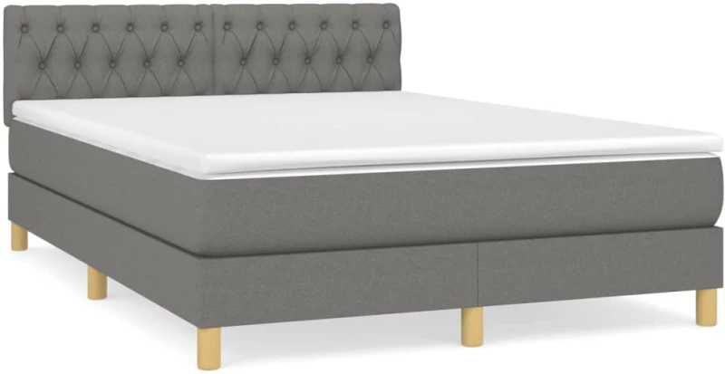 ΚΡΕΒΑΤΙ BOXSPRING ΜΕ ΣΤΡΩΜΑ ΣΚΟΥΡΟ ΓΚΡΙ 140X190 ΕΚ. ΥΦΑΣΜΑΤΙΝΟ 3140850