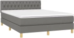 ΚΡΕΒΑΤΙ BOXSPRING ΜΕ ΣΤΡΩΜΑ ΣΚΟΥΡΟ ΓΚΡΙ 140X190 ΕΚ. ΥΦΑΣΜΑΤΙΝΟ 3140850