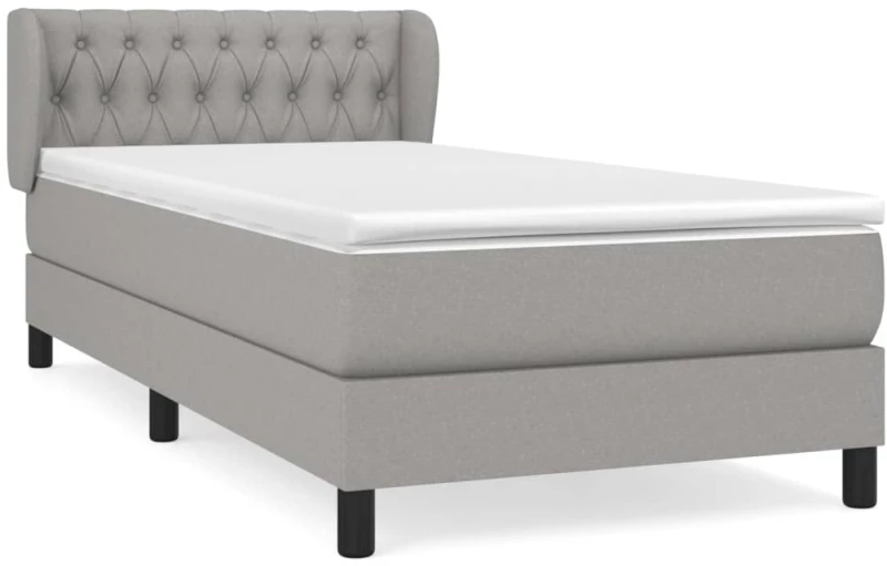ΚΡΕΒΑΤΙ BOXSPRING ΜΕ ΣΤΡΩΜΑ ΑΝΟΙΧΤΟ ΓΚΡΙ 90X190 ΕΚ. ΥΦΑΣΜΑΤΙΝΟ 3126445