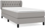 ΚΡΕΒΑΤΙ BOXSPRING ΜΕ ΣΤΡΩΜΑ ΑΝΟΙΧΤΟ ΓΚΡΙ 90X190 ΕΚ. ΥΦΑΣΜΑΤΙΝΟ 3126445