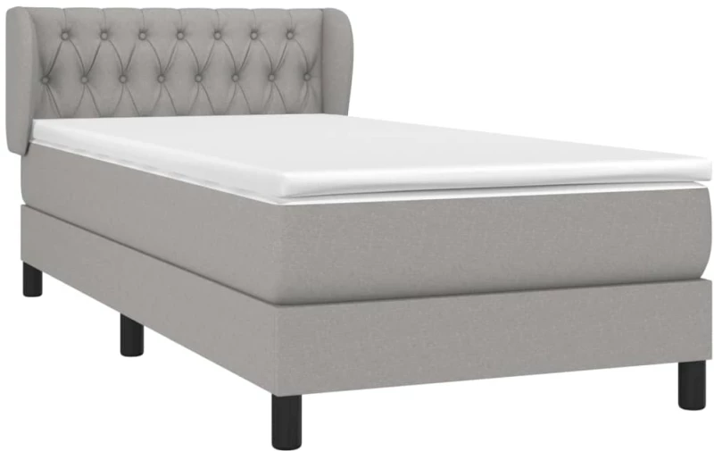 ΚΡΕΒΑΤΙ BOXSPRING ΜΕ ΣΤΡΩΜΑ ΑΝΟΙΧΤΟ ΓΚΡΙ 90X190 ΕΚ. ΥΦΑΣΜΑΤΙΝΟ 3126445