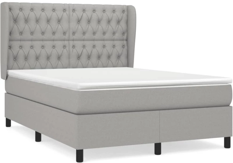 ΚΡΕΒΑΤΙ BOXSPRING ΜΕ ΣΤΡΩΜΑ ΑΝΟΙΧΤΟ ΓΚΡΙ 140X200 ΕΚ. ΥΦΑΣΜΑΤΙΝΟ 3128205